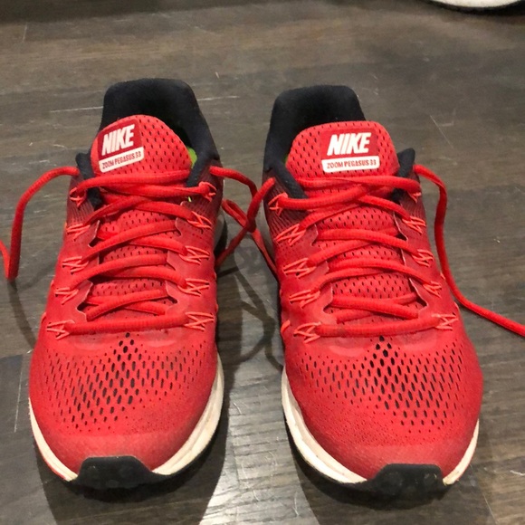 nike pegasus 33 red and black